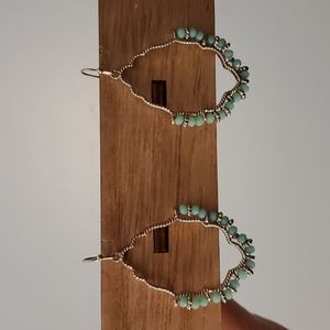 Silver and turquoise dangle earrings